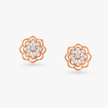 Floral Fancy Diamond Stud Earrings