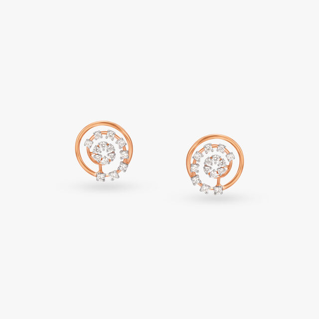 Celestial Loop Diamond Stud Earrings 