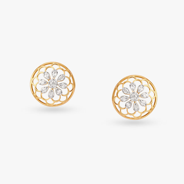 Mandala Grace Diamond Stud Earrings 