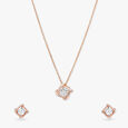 Refined Brilliance Diamond Pendant with Chain and Earrings Set 