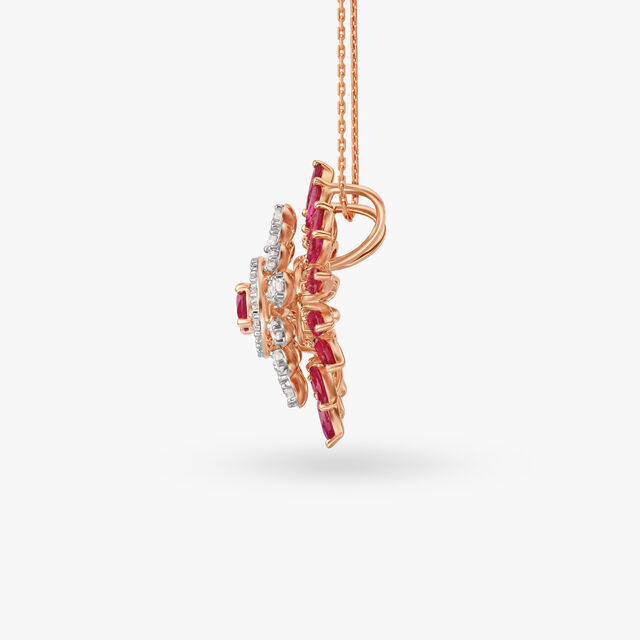 Glamourous Floral Diamond Pendant and Earrings Set 3