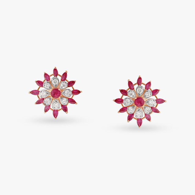 Glamourous Floral Diamond Pendant and Earrings Set 4