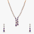 Classy Lariat Diamond Necklace Set 