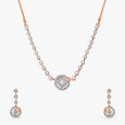Sleek Gold and Diamond Necklace Set 