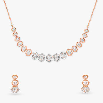 Enticing Contemporary Diamond Necklace Set