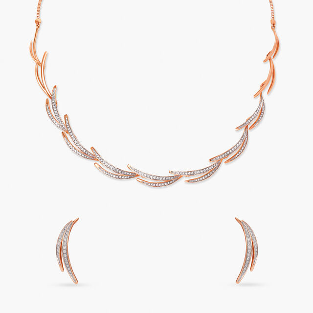Sleek Sparks Diamond Necklace Set 