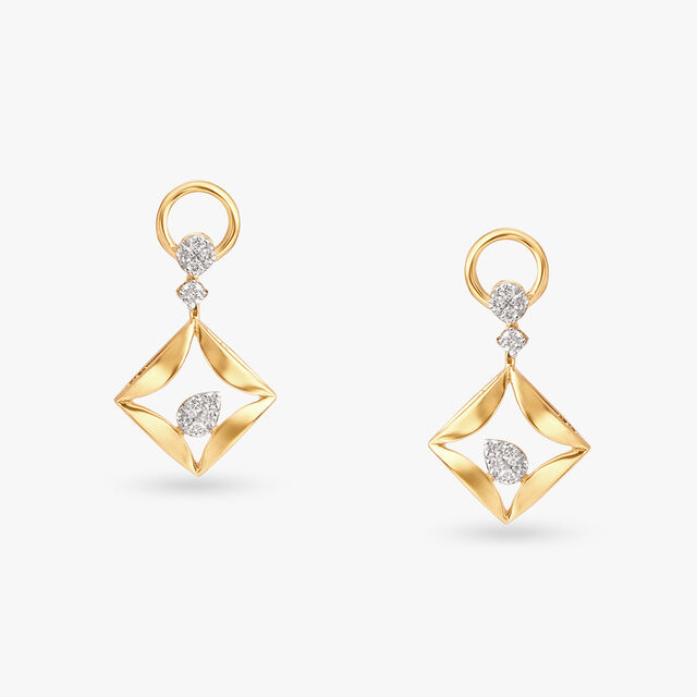 Geometric Glow Diamond Drop Earrings 