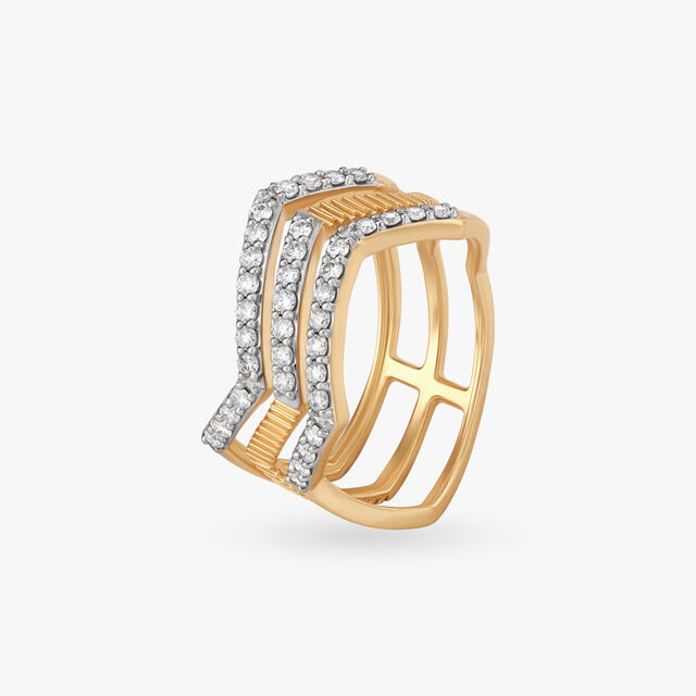Sharp Stacked Diamond Ring 2