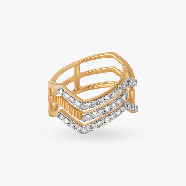 Sharp Stacked Diamond Ring 3
