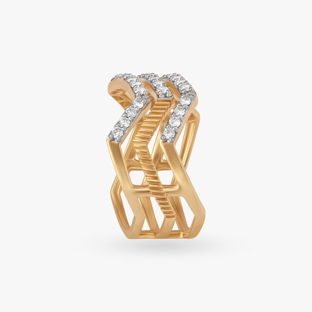 Sharp Stacked Diamond Ring 4