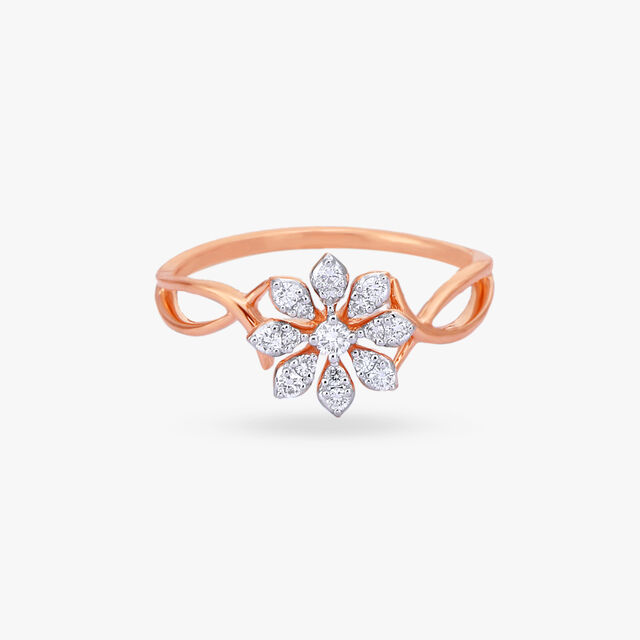 Floral Brilliance Diamond Finger Ring 2