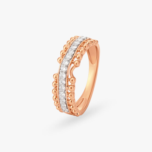 Stunning Beaded Diamond Finger Ring