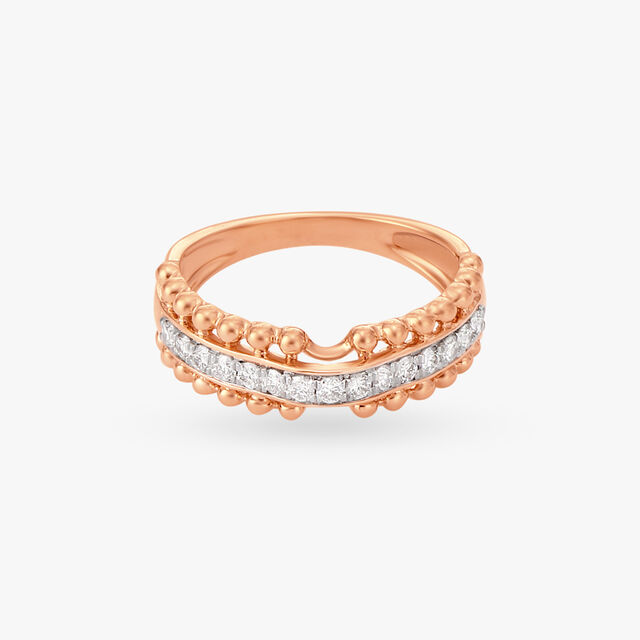 Stunning Beaded Diamond Finger Ring