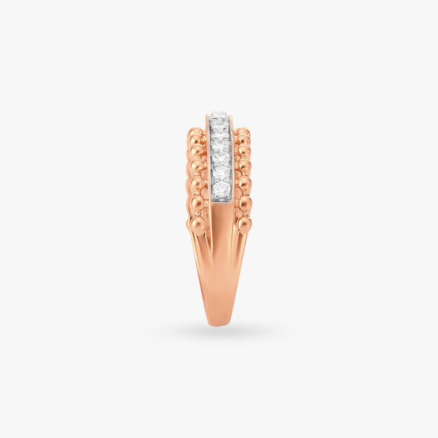 Stunning Beaded Diamond Finger Ring