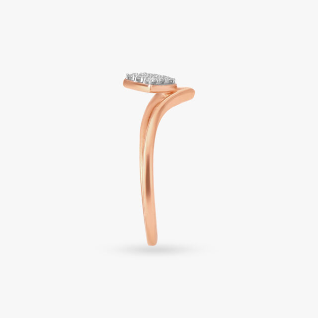 Modernist Square Diamond Finger Ring