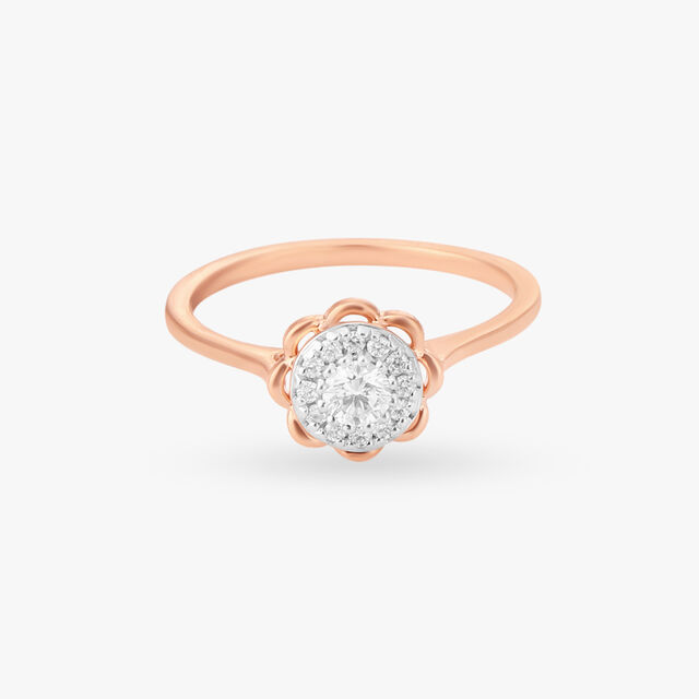 Charming Floral Diamond Finger Ring