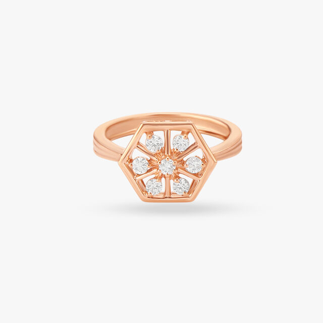 Glam Geometric Diamond Ring