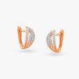 Radiant Leaf Diamond Hoop Earrings 2