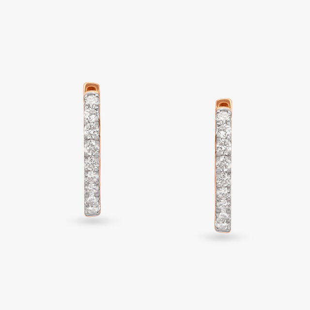 Linear Luminescence Diamond Hoop Earrings 2