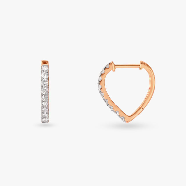 Linear Luminescence Diamond Hoop Earrings 3