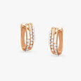 Triple Sparkle Diamond Hoop Earrings 