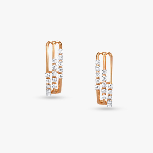 Triple Sparkle Diamond Hoop Earrings 3