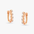 Rosy Reverie Diamond Hoop Earrings 