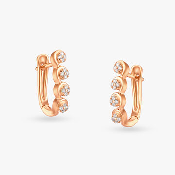Rosy Reverie Diamond Hoop Earrings