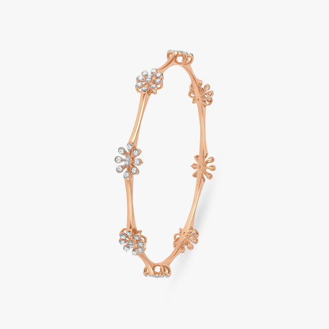 Floral Charm Diamond Bangle 2