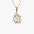 Radiant Wave Diamond Pendant and Earrings Set 2