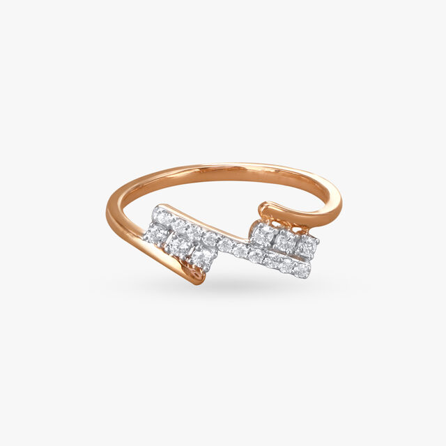 Sleek Sparkle Diamond Finger Ring 2