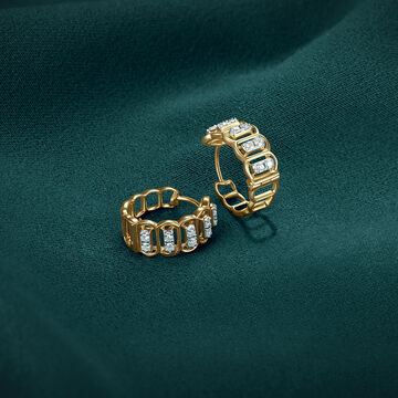 Linked Brilliance Diamond Hoop Earrings