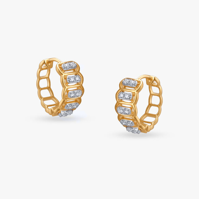 Linked Brilliance Diamond Hoop Earrings 2