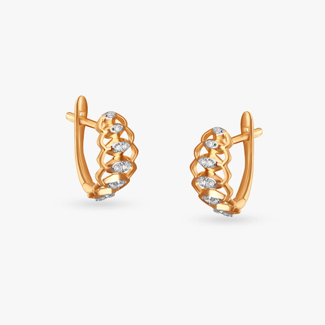 Exquisite Interlace Diamond Hoop Earrings