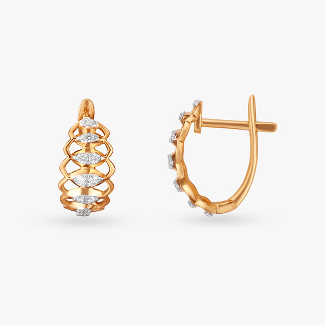 Exquisite Interlace Diamond Hoop Earrings