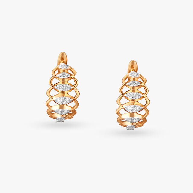 Exquisite Interlace Diamond Hoop Earrings