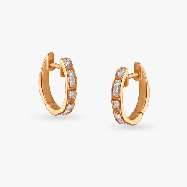 Elegant Gleam Diamond Hoop Earrings