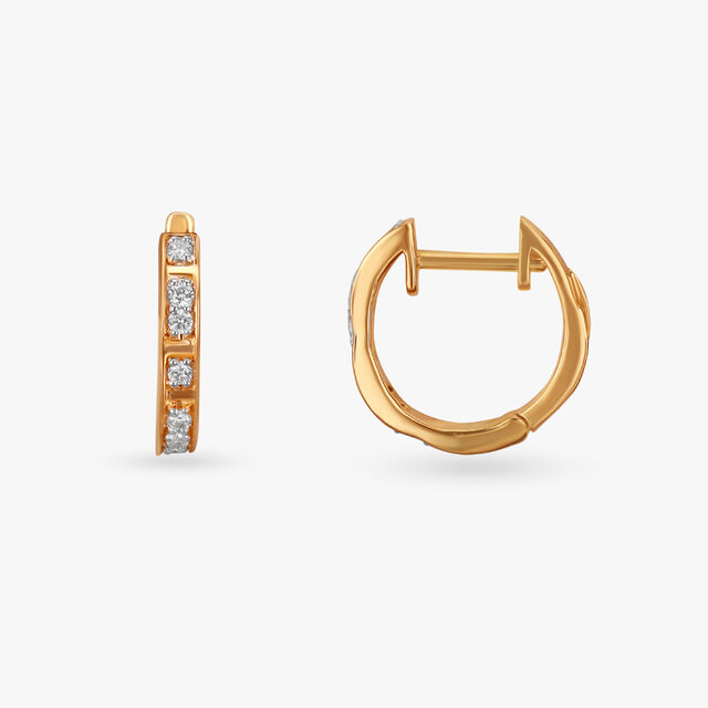 Elegant Gleam Diamond Hoop Earrings