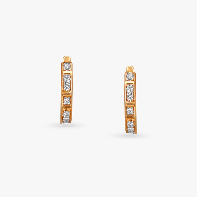 Elegant Gleam Diamond Hoop Earrings