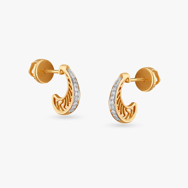Chic Sleek Diamond Hoop Earrings