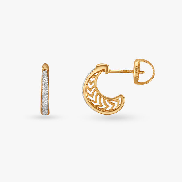 Chic Sleek Diamond Hoop Earrings