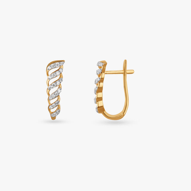 Spiral Diamond Hoop Earrings