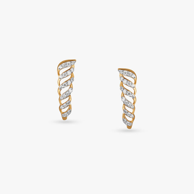 Spiral Diamond Hoop Earrings