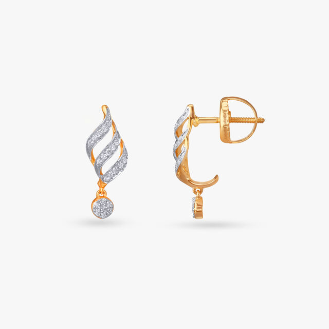 Gleaming Ripple Diamond Hoop Earrings 2