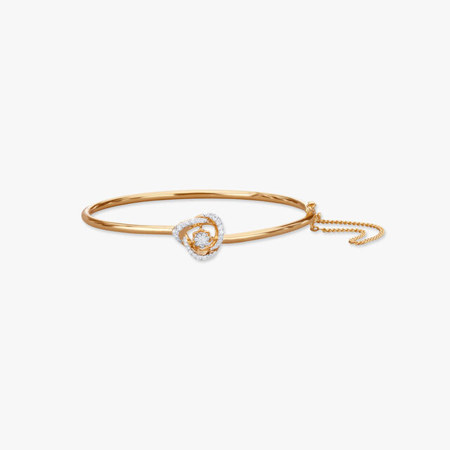 Graceful Bloom Heart Diamond Bangle 