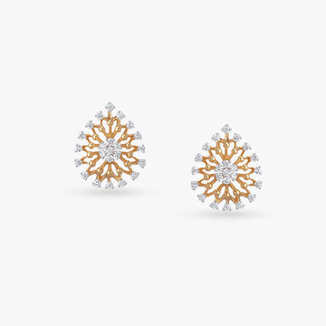 Gorgeous Sunburst Diamond Stud Earrings