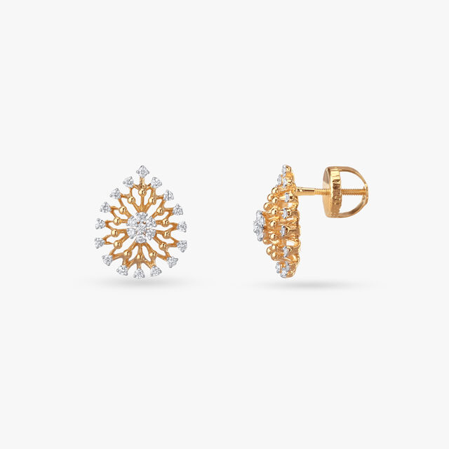 Gorgeous Sunburst Diamond Stud Earrings 2