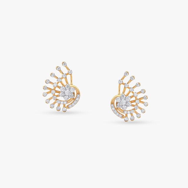 Luxe Bloom Diamond Stud Earrings 