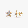 Whirl Flower Diamond Stud Earrings 2