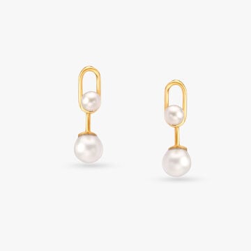 Refined Pearl Drop Earrings